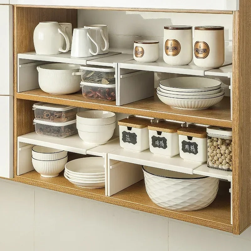 Organisateur de placard cuisine extensible, beauté de rangement gain de place .