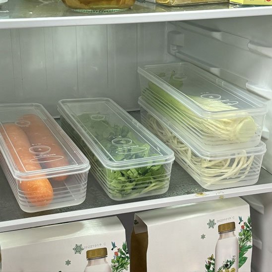 Rangement frigo utilisation maximale de l'espace disponible dans les tiroirs