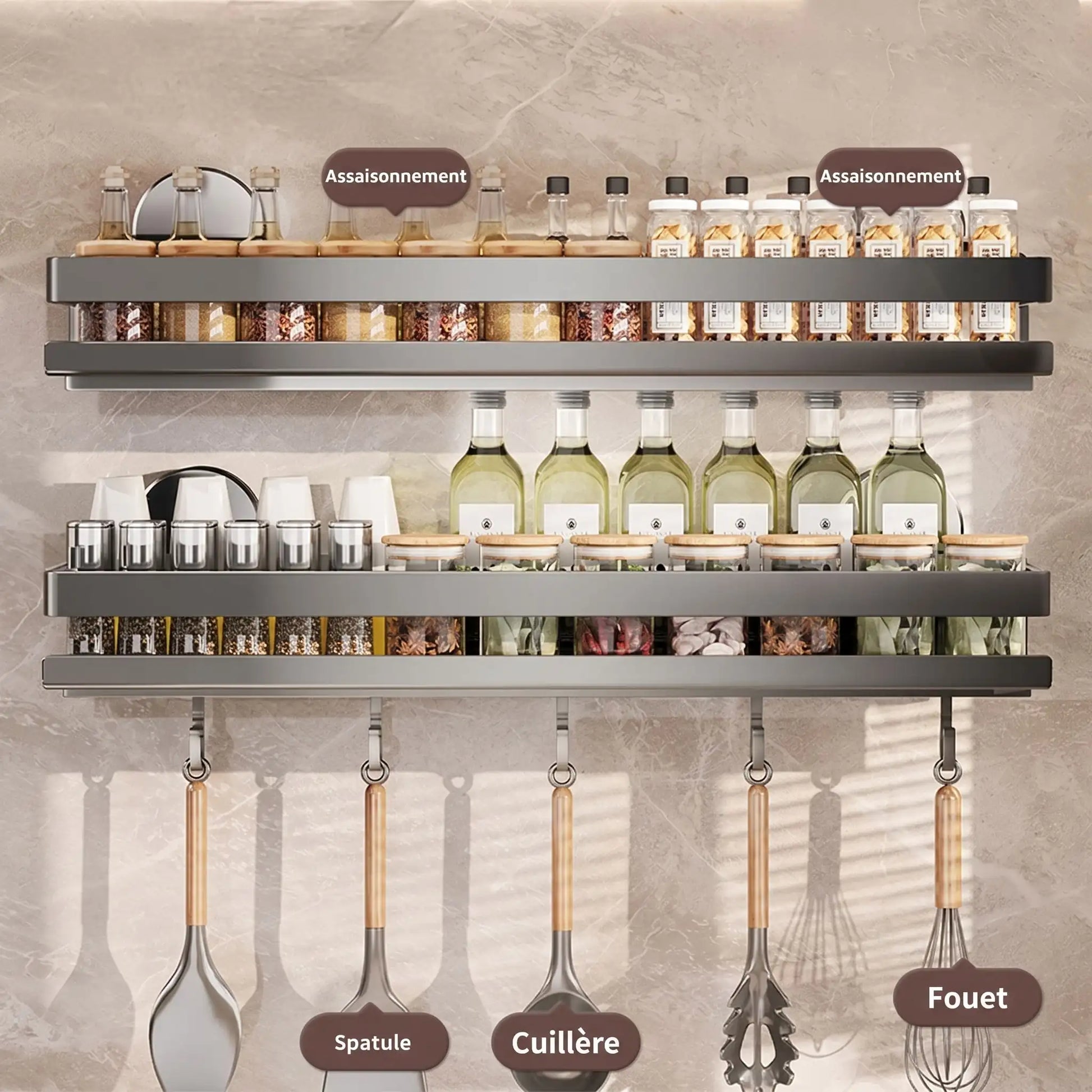 Étagère de cuisine murale à ventouse2