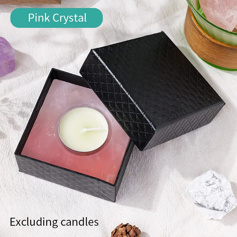 Rose Quartz Crystal Candle Holder