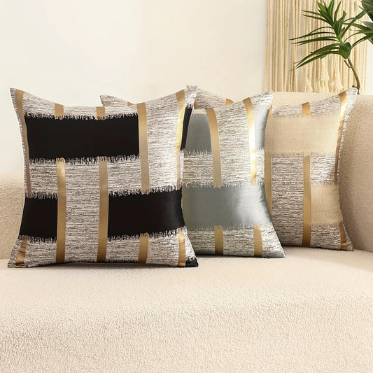 Golden Silk Jacquard Pillow Cover