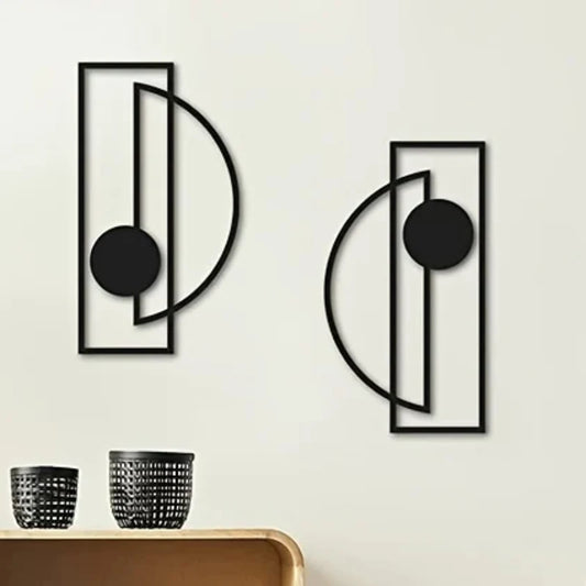 2 Piece Minimalist Metal Wall Decoration