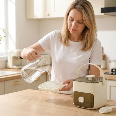 Bac a glacon blanche remplissage simple et rapide avec carafe