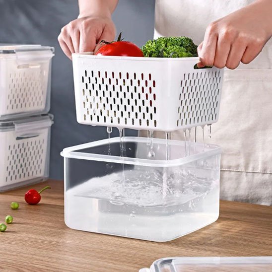 Boite alimentaire  lavage des fruits et légumes facile