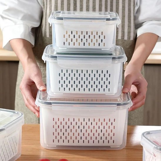 Boite alimentaire pour un rangement superposé