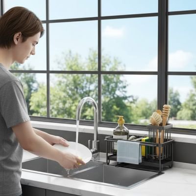 Organisateur evier nettoyage rapide et efficace 