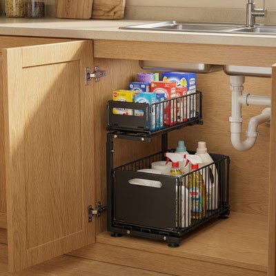 Organisateur placard cuisine couleur noir